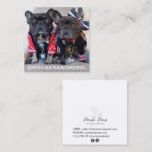 ペットスター |ミニマモダンリストシンプルの写真とロゴ スクエア名刺 (正面/裏面)