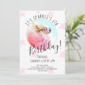 ペットスター | Photo Dog Birthday Party Stars 招待状 (スタンド正面)