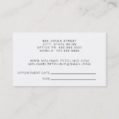 ペットステソスコープのロゴベテリアンアポイントメント 名刺 (裏面)