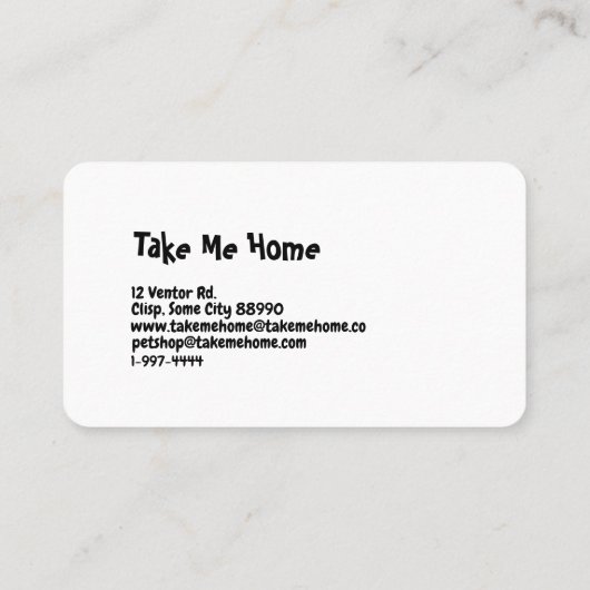 ペットストアの名刺 名刺 (裏面)