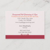 ペットスパドッグトリマービジネスクリームシモダンシル 名刺 (裏面)