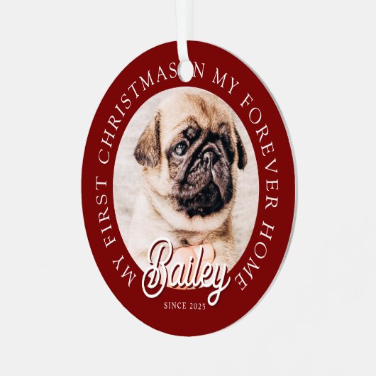 ペットズマイ初めてのクリスマスインフォーエバーホームモダン メタルオーナメント (正面左)