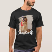 ペットタイポグラフィシンプルモダンカスタム犬の写真名前  Tシャツ (正面)
