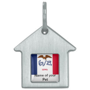 ペットタグとアイオワ州旗州 ペットネームタグ