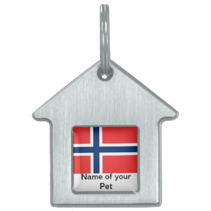 ペットタグとノルウェー国旗 ペットネームタグ