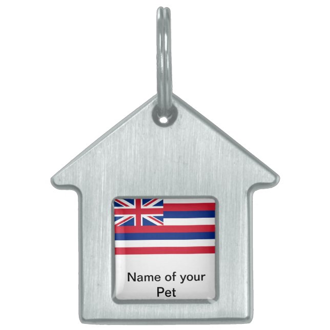 ペットタグとハワイ州旗州 ペットネームタグ (正面)