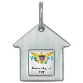 ペットタグとヴァージン諸島国旗 ペットネームタグ