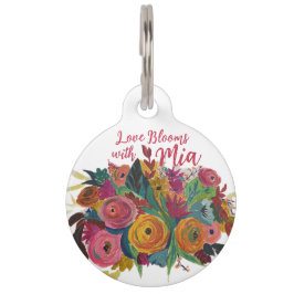 ペットタグ「愛の開花」とペットの名前 ペット　ネームタグ