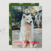 ペットテーマメリーーキスマスホリデーカードインレッド シーズンカード (正面/裏面)