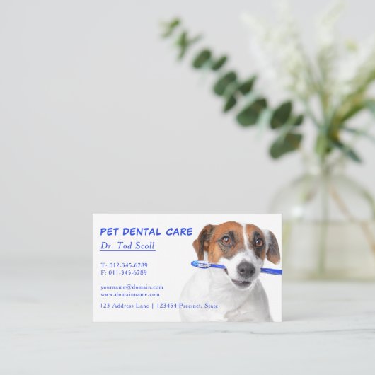 ペットデンタルケア獣医歯科 名刺 (スタンド正面)