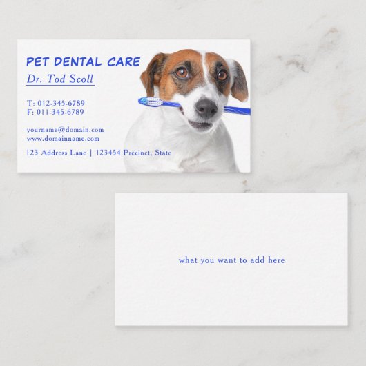 ペットデンタルケア獣医歯科 名刺 (正面/裏面)