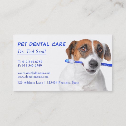 ペットデンタルケア獣医歯科 名刺 (正面)