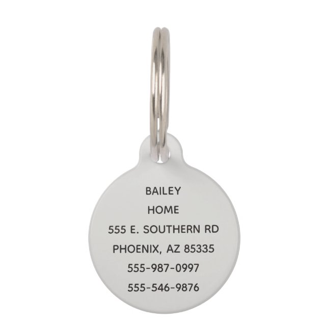 ペットトラベルバケーションホームドッグキャットラベル2つのアドレス ペット　ネームタグ (正面)