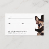 ペットトリマーおもしろいフランスのブルドッグ 予約カード (裏面)