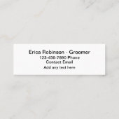 ペットトリマーかわいいシンプル名刺 スキニー名刺 (裏面)