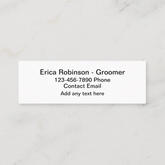 ペットトリマーかわいいシンプル名刺 スキニー名刺 (裏面)