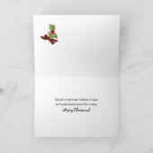 ペットトリマーのヴィンテージブルドッグおよび猫のためのクリスマス シーズンカード (内部)