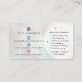 ペットトリマーインホーム&モバイルドッグ&キャットグルーミングB 名刺 (裏面)