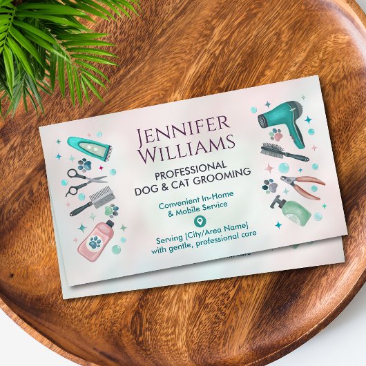 ペットトリマーインホーム&移動犬&猫グルーミング 名刺