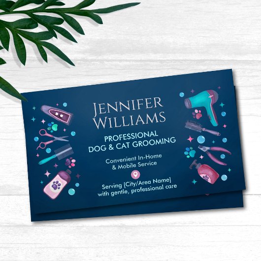 ペットトリマーインホーム&移動犬&猫グルーミング 名刺