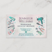 ペットトリマーインホーム&移動犬&猫グルーミング 名刺 (正面)