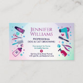 ペットトリマーインホーム&移動犬&猫グルーミング 名刺 (正面)