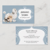 ペットトリマーウォーターカラードッグブリードダスティブルーキュート 名刺 (正面/裏面)