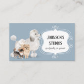 ペットトリマーウォーターカラードッグブリードダスティブルーキュート 名刺 (正面)