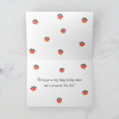 ペットトリマーオンクリスマスポーズキャットアンドドッグホリデイ カード (内部)