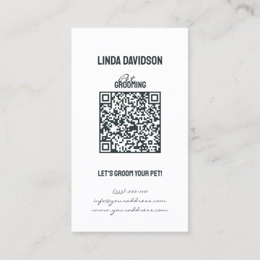 ペットトリマーサロンベディ気にントンテリアポートレート 名刺 (裏面)