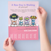 ペットトリマースパドッグキャットロブズピンクティアシート チラシ (手)