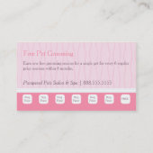 ペットトリマースパドッグキャットローブ割引パンチ ロイヤリティカード (裏面)