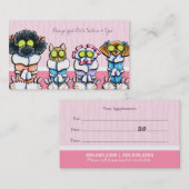 ペットトリマースパドッグスキャットローブピンクアポイントメント 予約カード (正面/裏面)