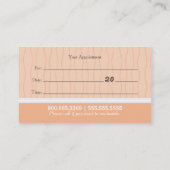 ペットトリマースパドッグスキャットローブピーチアポイントメント 予約カード (裏面)