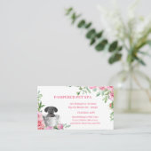 ペットトリマーピンクフローラアポイントメント名刺 名刺 (スタンド正面)