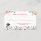 ペットトリマーピンクフローラアポイントメント名刺 名刺 (裏面)