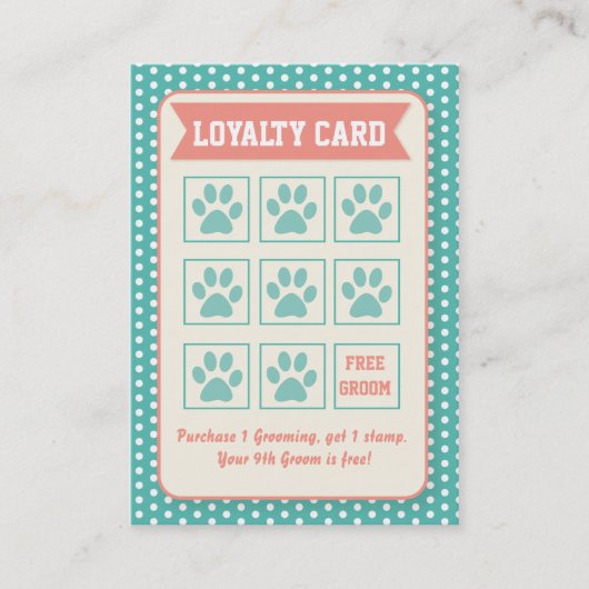 ペットトリマーロイヤリティカード – Personalizable ロイヤリティカード (正面)