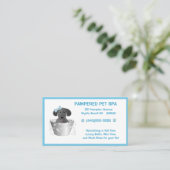 ペットトリマー子犬のタブブルービジネスカード 名刺 (スタンド正面)