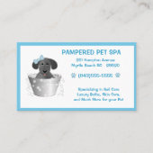 ペットトリマー子犬のタブブルービジネスカード 名刺 (正面)