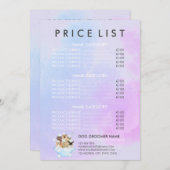 ペットトリマー座り犬ねこスパ価格表 メニュー (正面/裏面)