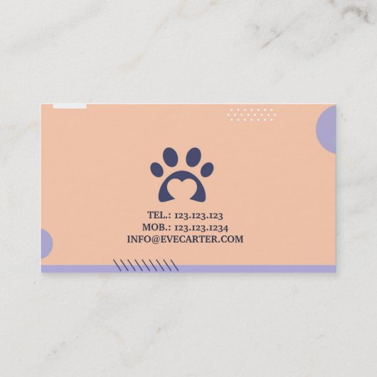 ペットトリマー/プロフェッショナルファー気にカード 名刺 (裏面)