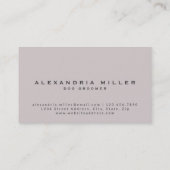 ペットトリマー |淡い色の赤面ピンクポープリント 名刺 (裏面)