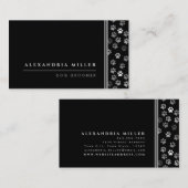 ペットトリマー |白黒とグレーの動物の手のプリント 名刺 (正面/裏面)