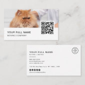 ペットトリマーQRコードロゴソーシャルメディア 名刺 (正面/裏面)