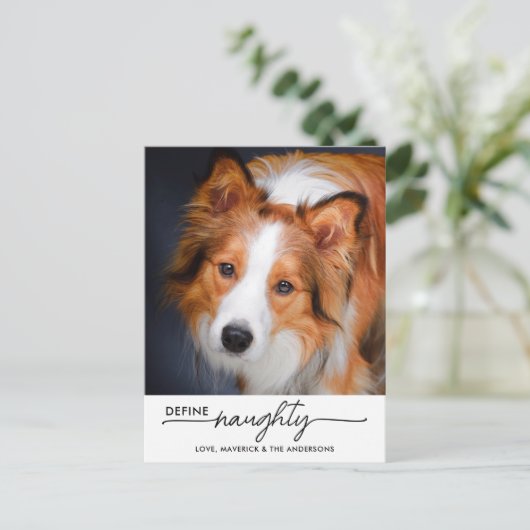 ペットドいけなグパーソナライズされたの写真の定義 シーズンポストカード (スタンド正面)