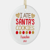 ペットドおもしろいパーソナライズされたグの子犬の写真 セラミックオーナメント (右)