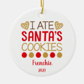 ペットドおもしろいパーソナライズされたグの子犬の写真 セラミックオーナメント (正面)