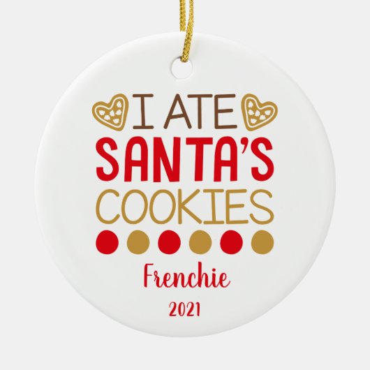 ペットドおもしろいパーソナライズされたグの子犬の写真 セラミックオーナメント (正面)