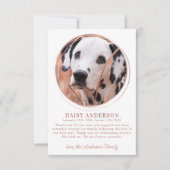 ペットドッグカスタムメモリアルバラ金ゴールド悔やみや弔慰 サンキューカード (正面)