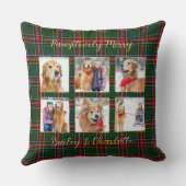 ペットドッグカスタム金ゴールド写真コラージュクリスマスプレイド クッション (裏面)
